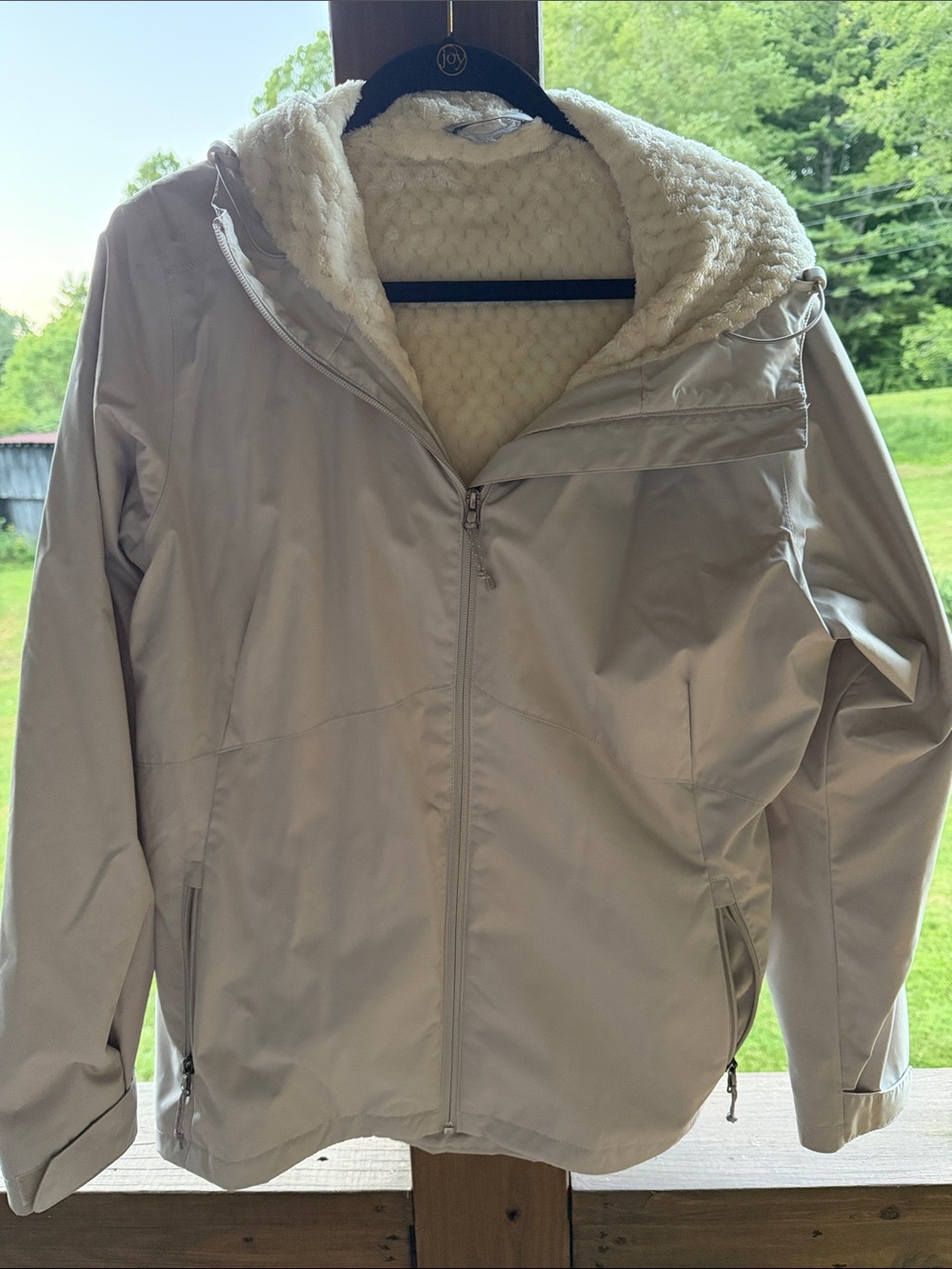 Columbia Women's Cream Performance Jacket with Sherpa Hood